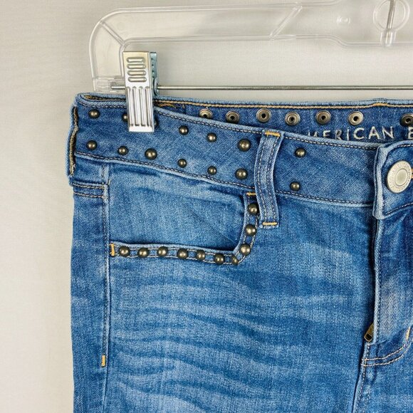 American Eagle Jegging Jeans Women's Size 6 Short Next Level Stretch Studded - Picture 4 of 13